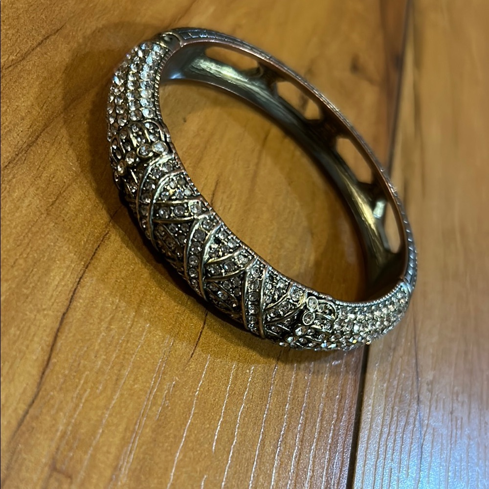 Vintage Heidi Daus Silver Crystal Bangle